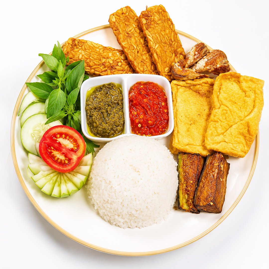 Nasi Penyetan Tahu Tempe